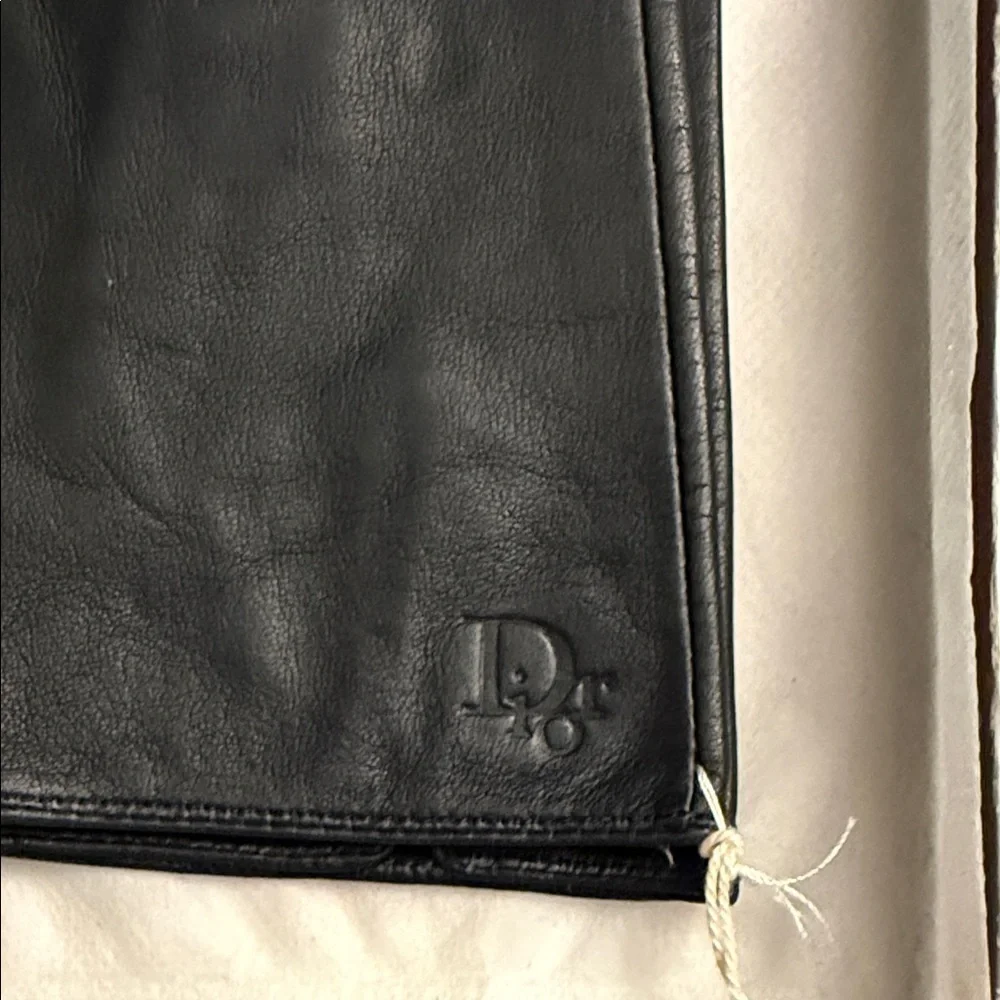 Gloves Black Dior Leather Gloves E09 with COA